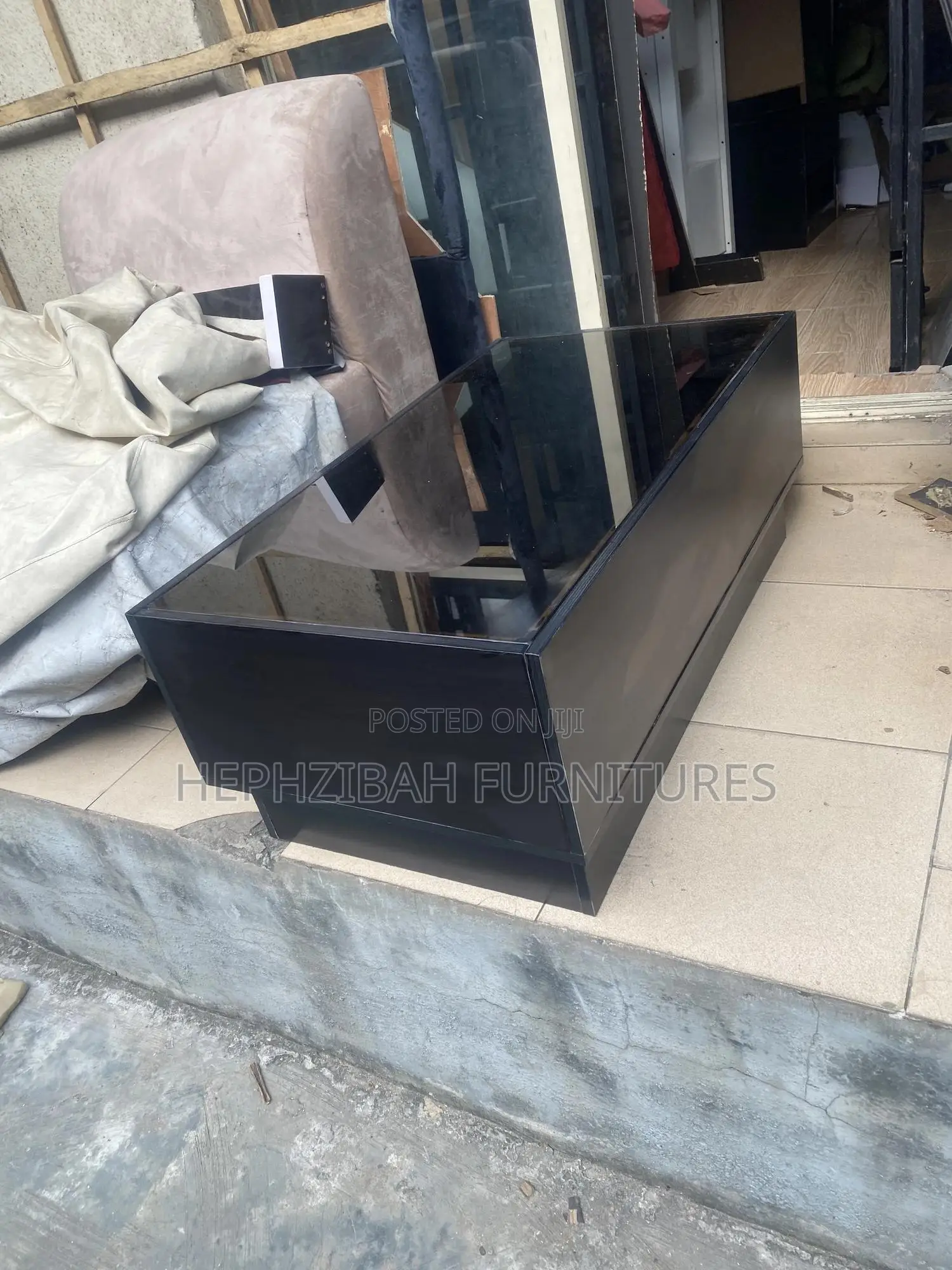 Modern Black Center Table With Glass