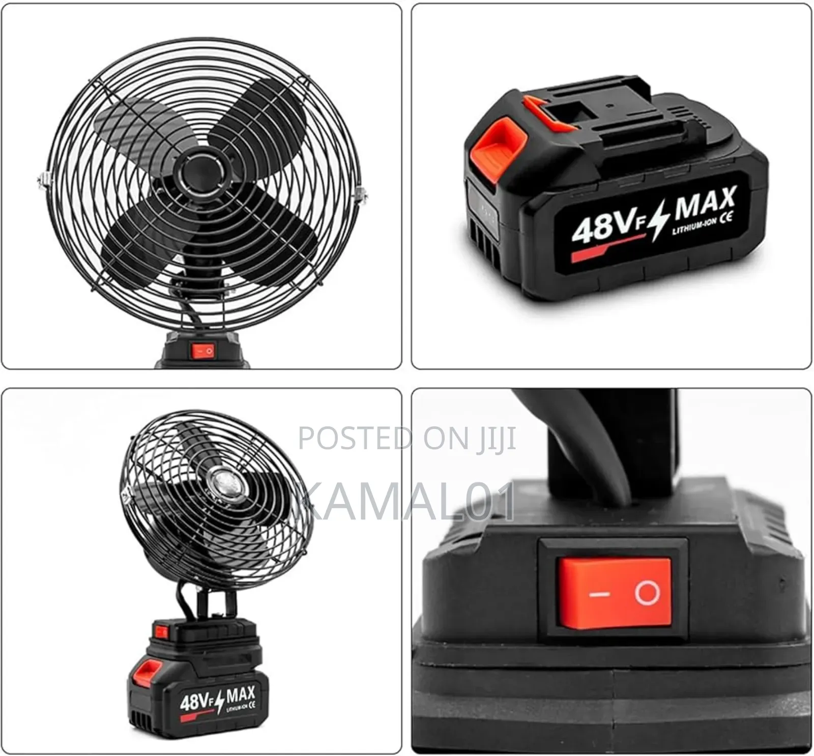 Lithium Electric Fan With 2 Batteries 48v