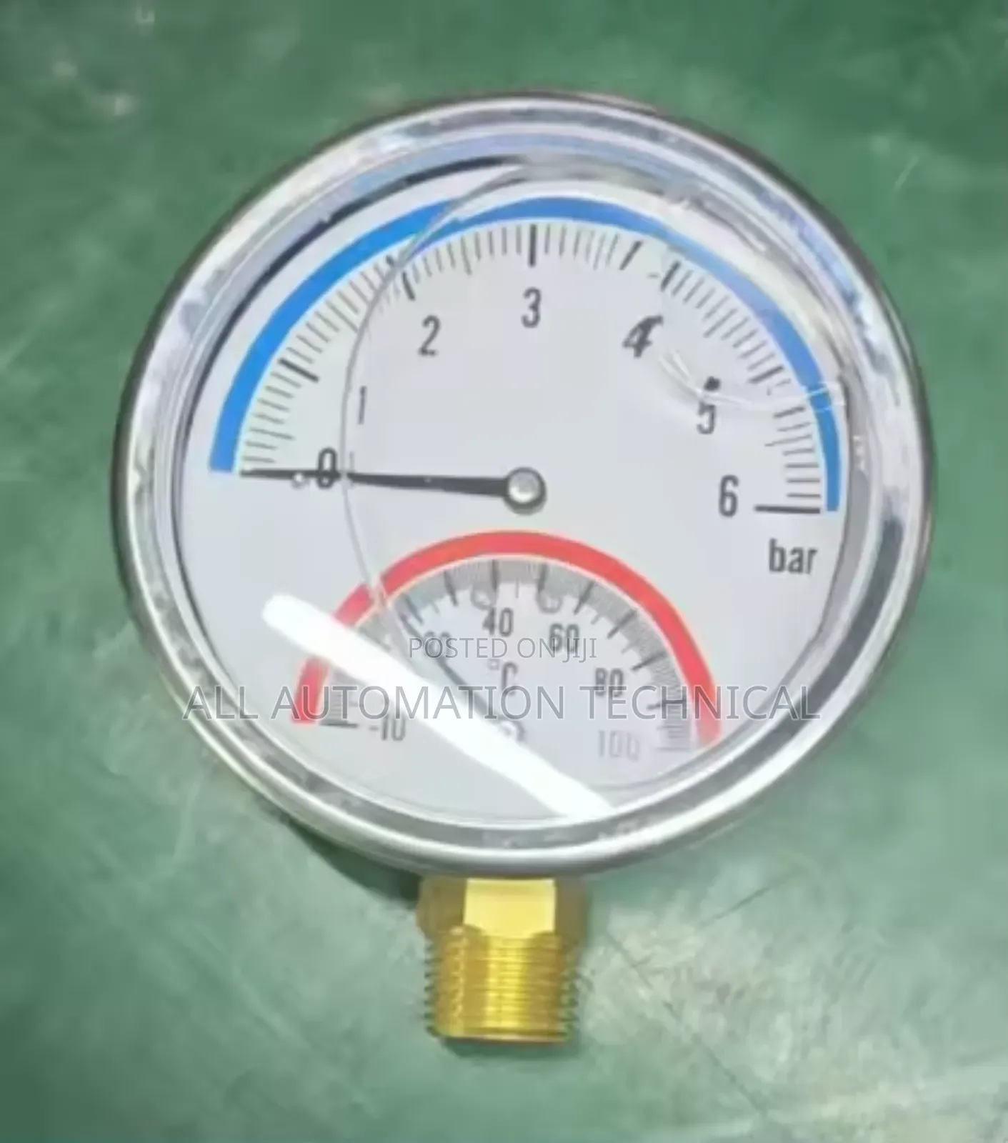 Combined Pressure and Temperature Gauge | Thermo- Manometer | Bottom