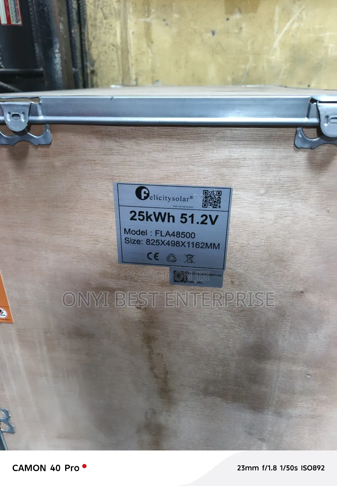 Felicity Lithium Ion Battery 25kwh 500ah 51.2v