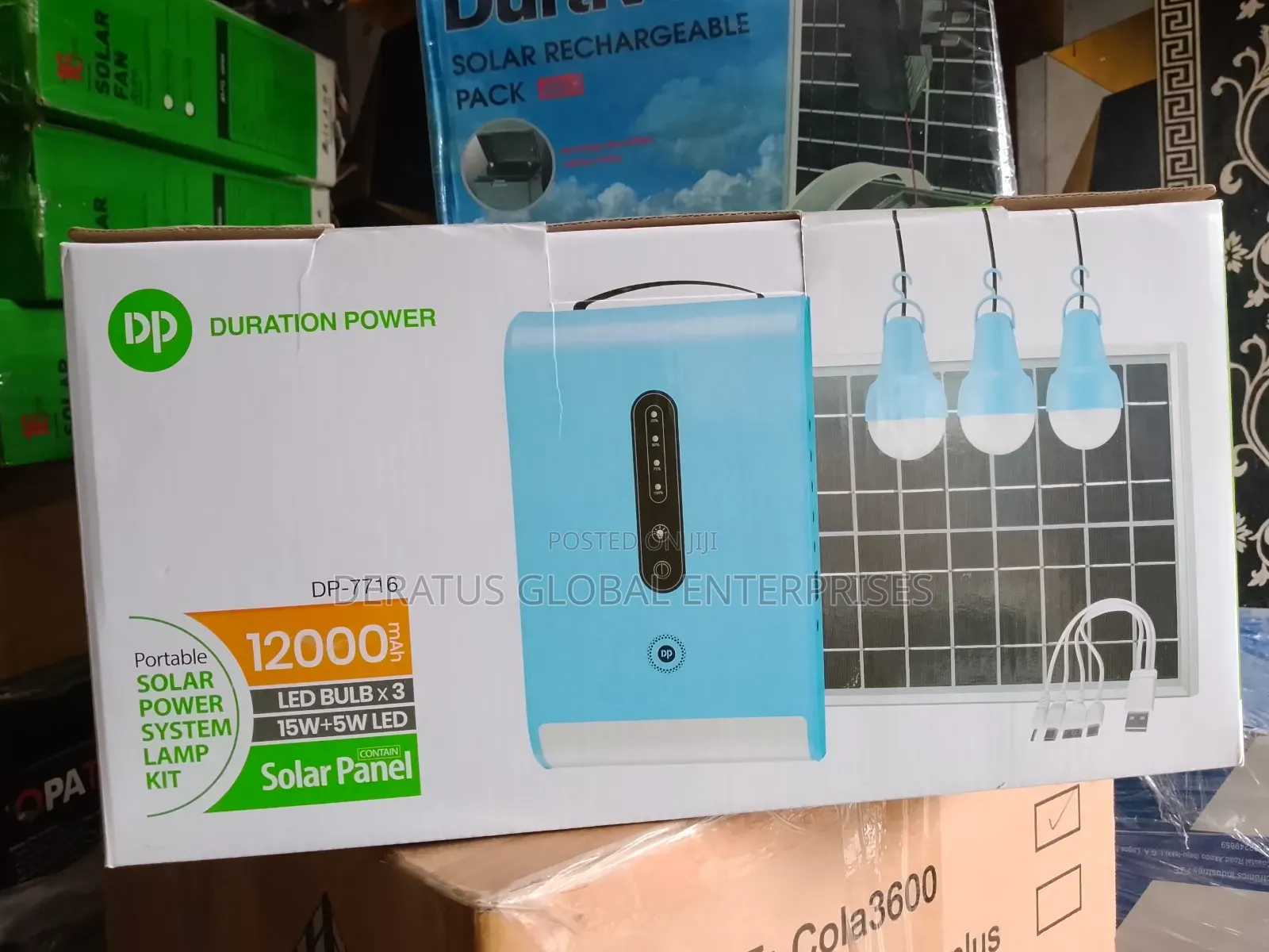 Dp Solar Power System Lamp Kit With 3 Bulbs and Panel