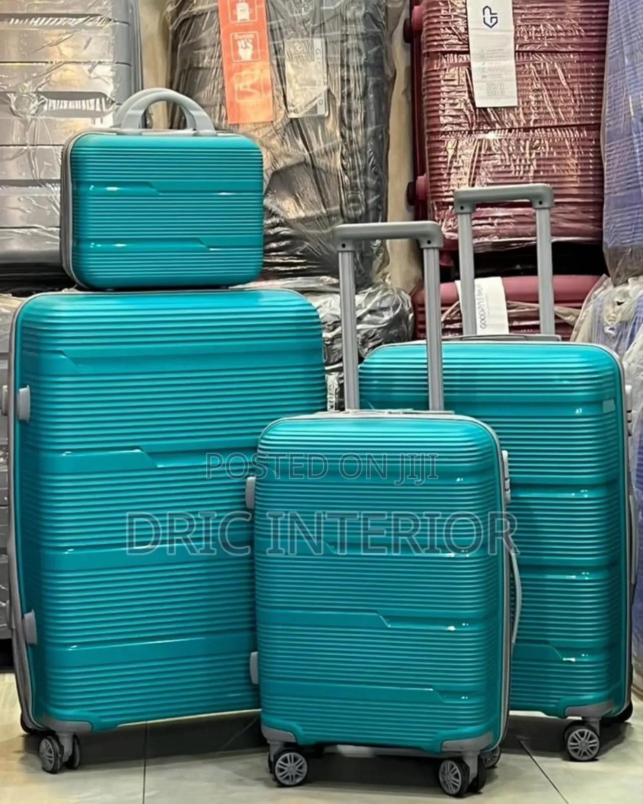 Set of 4 Travel Luggage Box Rubber Travelling Box