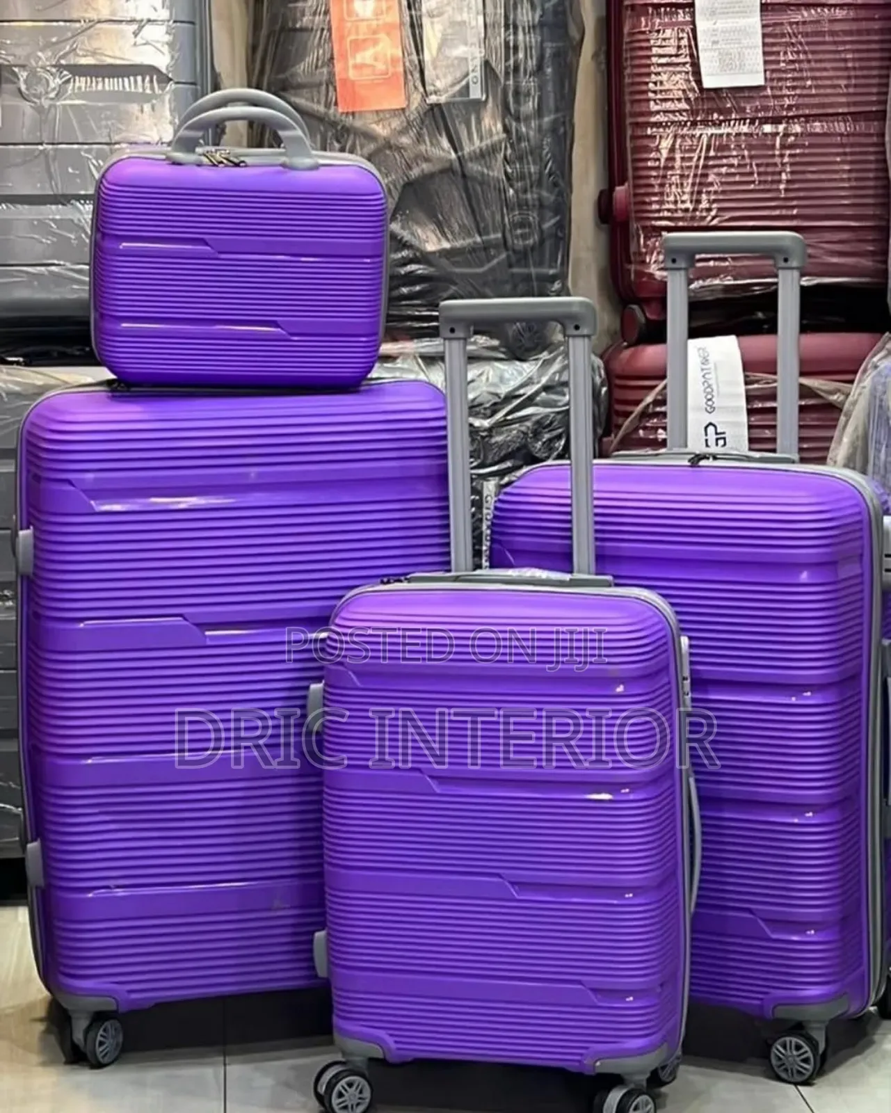 Set of 4 Travel Luggage Box Rubber Travelling Box