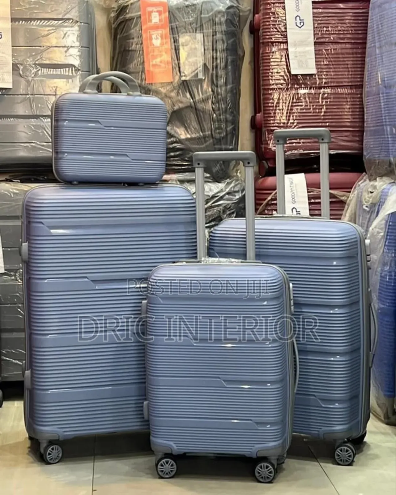 Set of 4 Travel Luggage Box Rubber Travelling Box