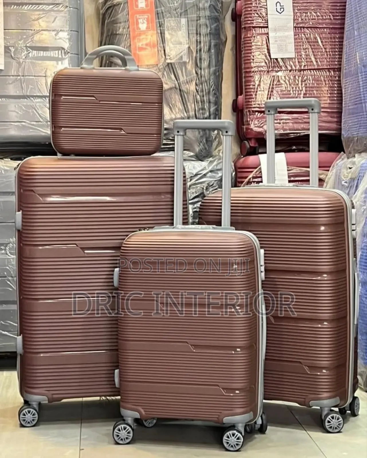 Set of 4 Travel Luggage Box Rubber Travelling Box