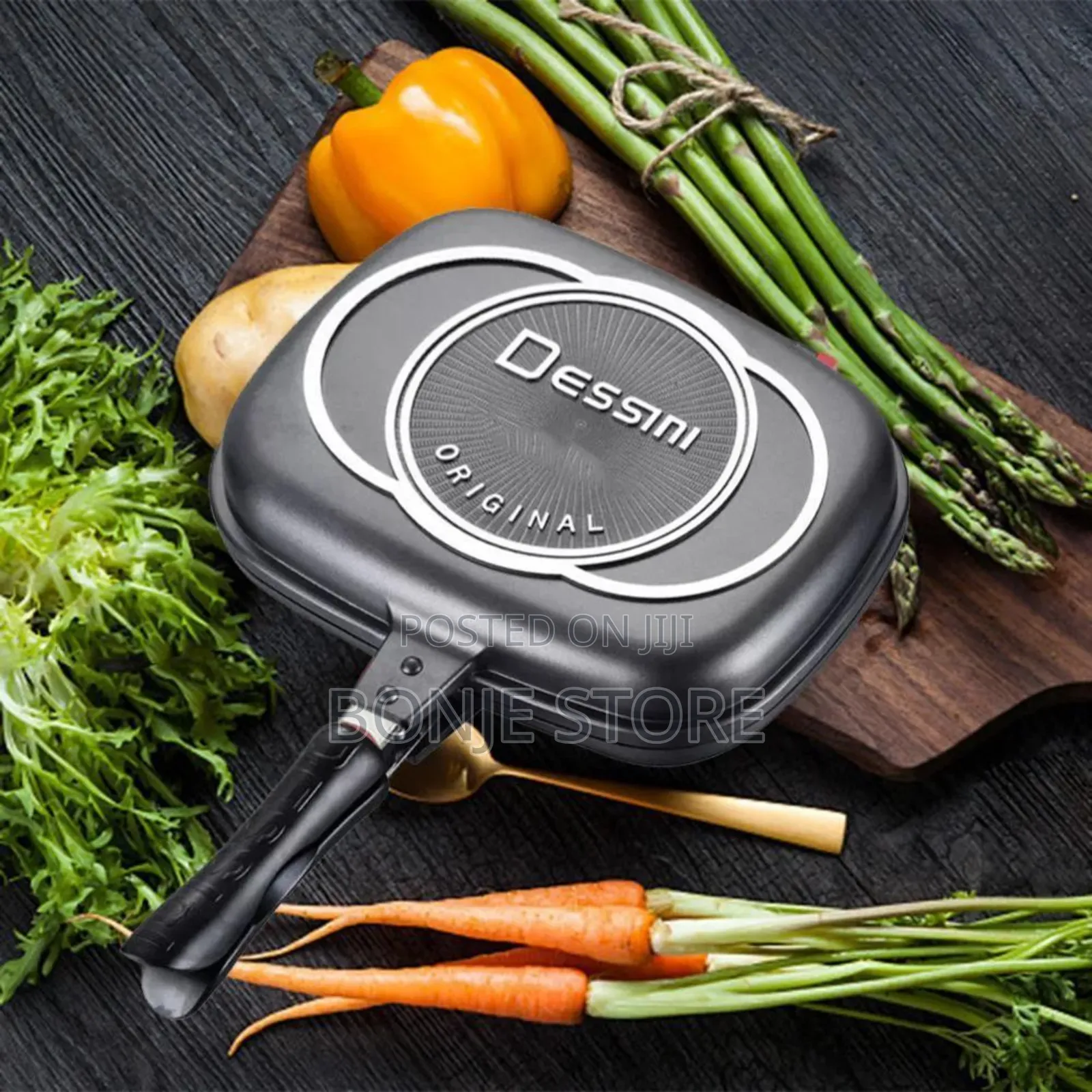 44cm Dessini Die Casting Double Sided Fry Pan Grill Pan