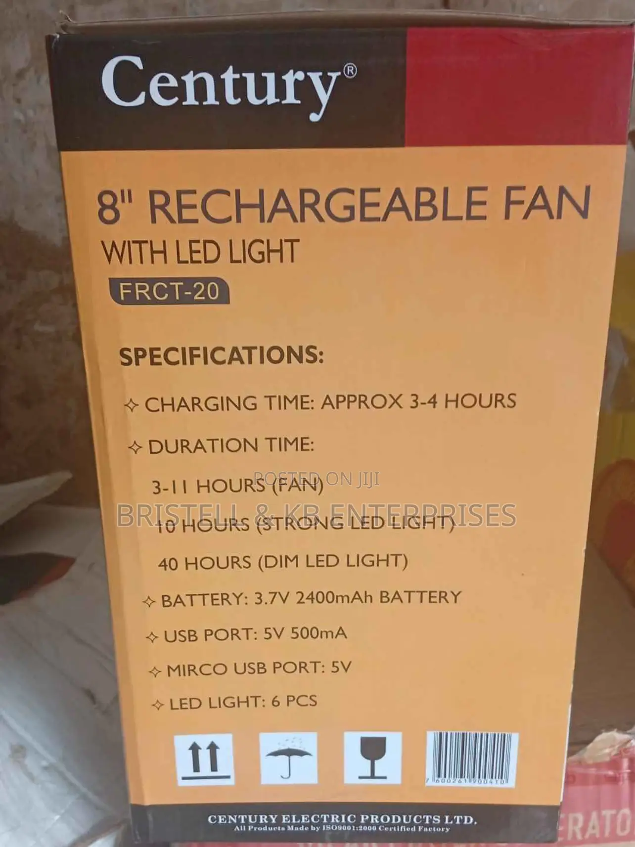 Century 8 Rechargeable Fan