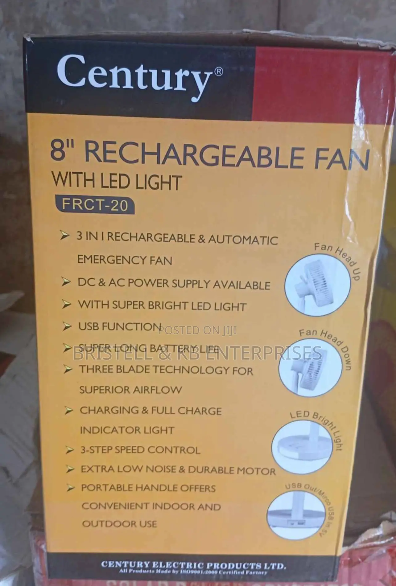 Century 8 Rechargeable Fan