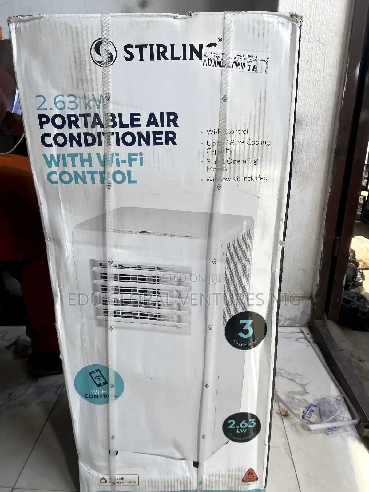 Stirling 2.63kw Portable Air Conditioner With Wifi Control.
