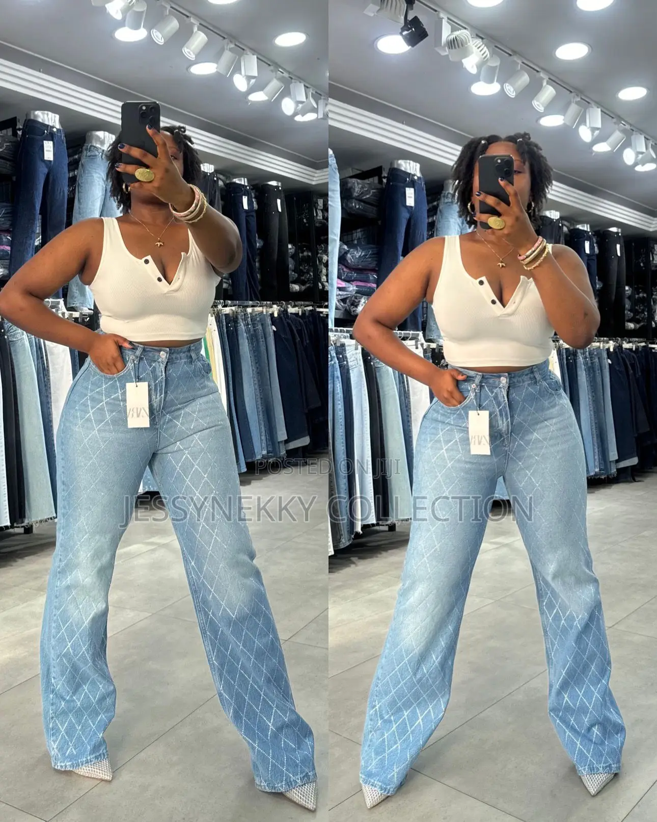 New Quality Luxurious Turkey Rhinestone Stock Jeans