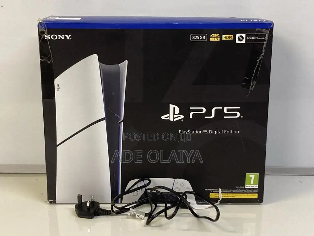 Sony Playstation 5 - Slim (Digital Edition) Games Console in White.
