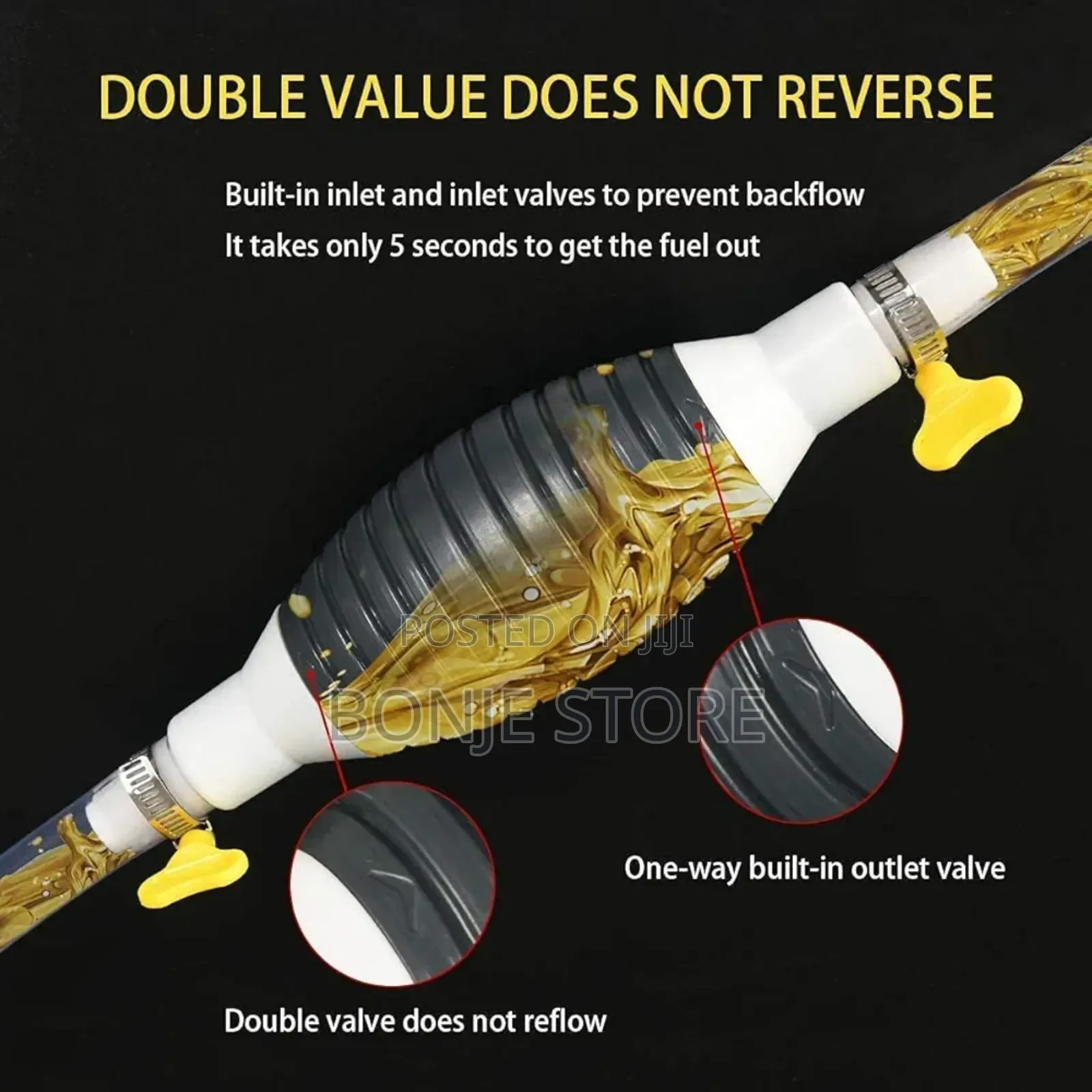 Manual Fuel Transfer Pump Syphon Hand Pump - 2m Hose Included