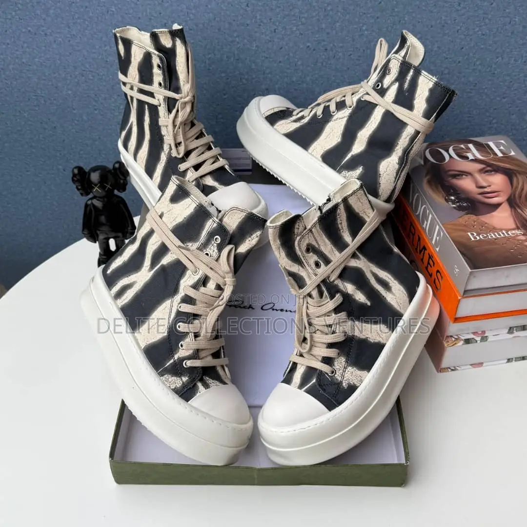 Rick Owens DRKSHDW Double Bumper High-Top Side Zip Sneakers