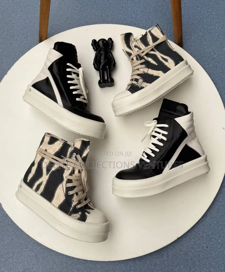 Rick Owens DRKSHDW Double Bumper High-Top Side Zip Sneakers