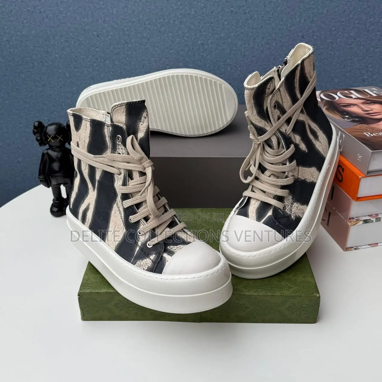 Rick Owens DRKSHDW Double Bumper High-Top Side Zip Sneakers