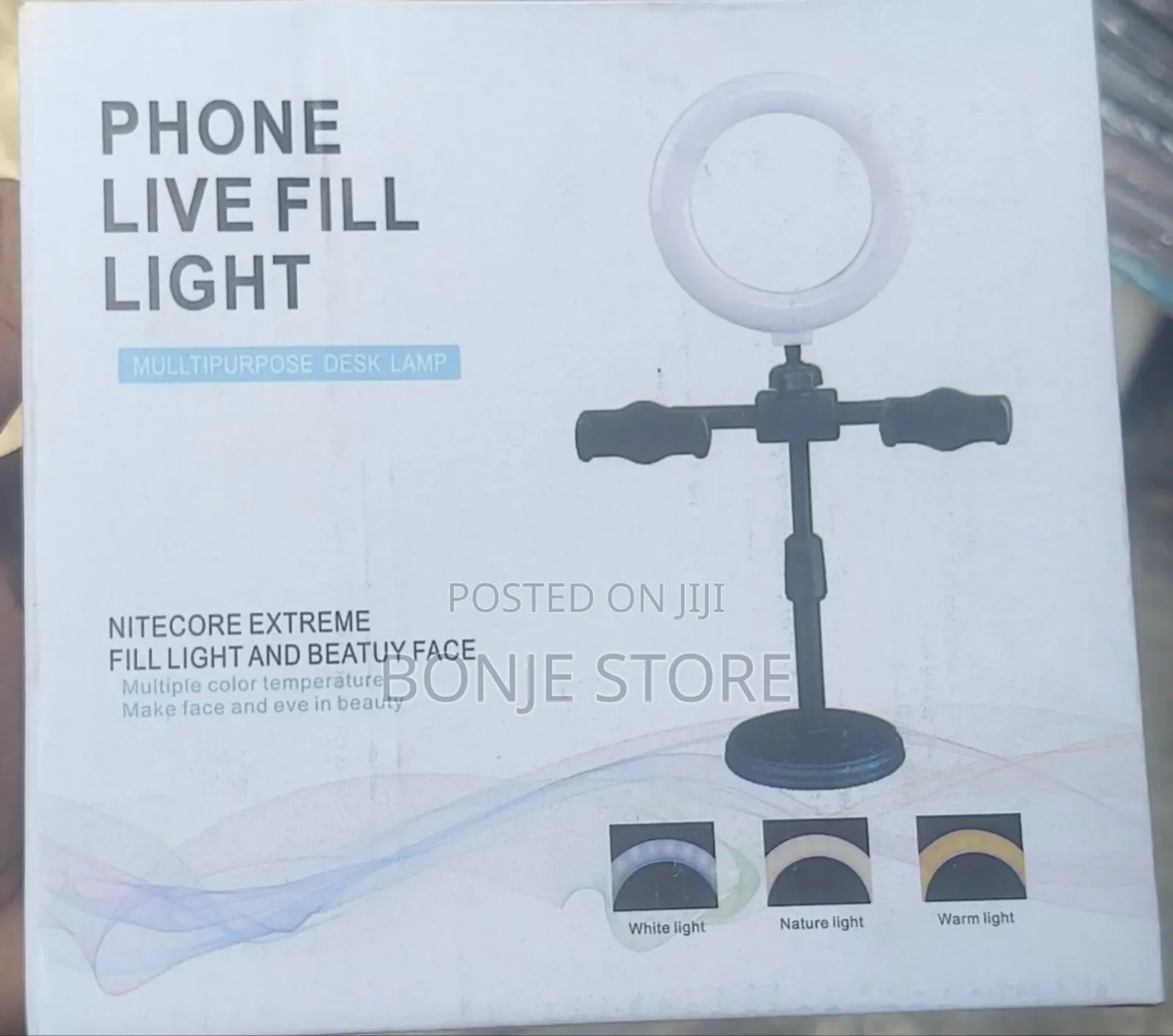 Phone Live Fill Light With 2 Phone Holder - Multifunctional Desk Lamp