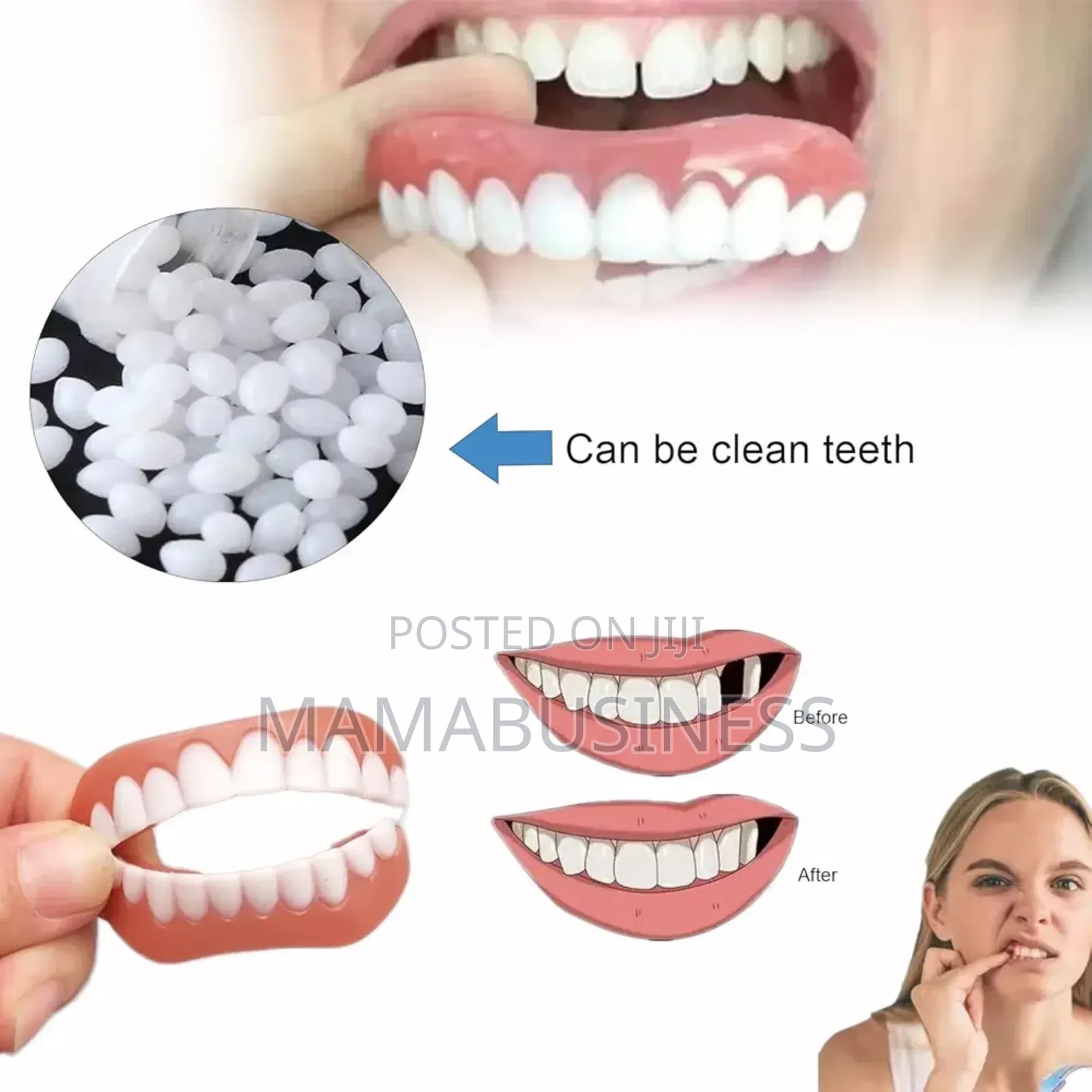 Top and Bottom Fake Teeth Cover Teeth Veener