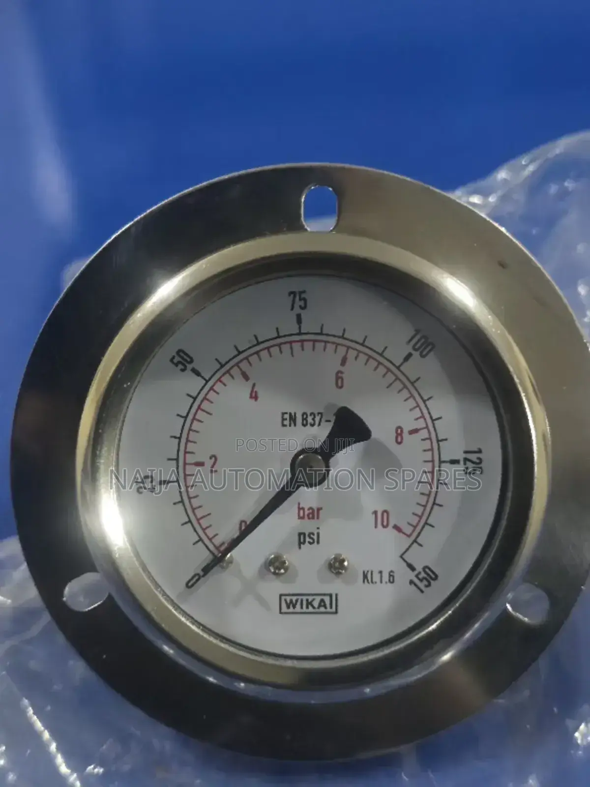 Wika Pressure Gauge (2.5" / 63mm) -
Back Mounted, 0~10bar, 1
/4" BSP