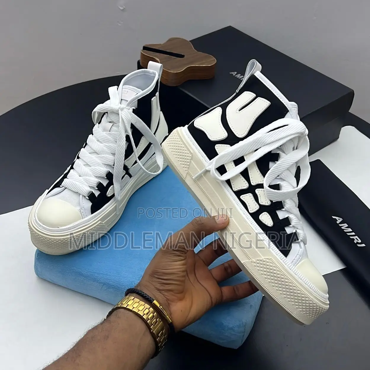 Amiri Skeleton Court Hi Sneakers