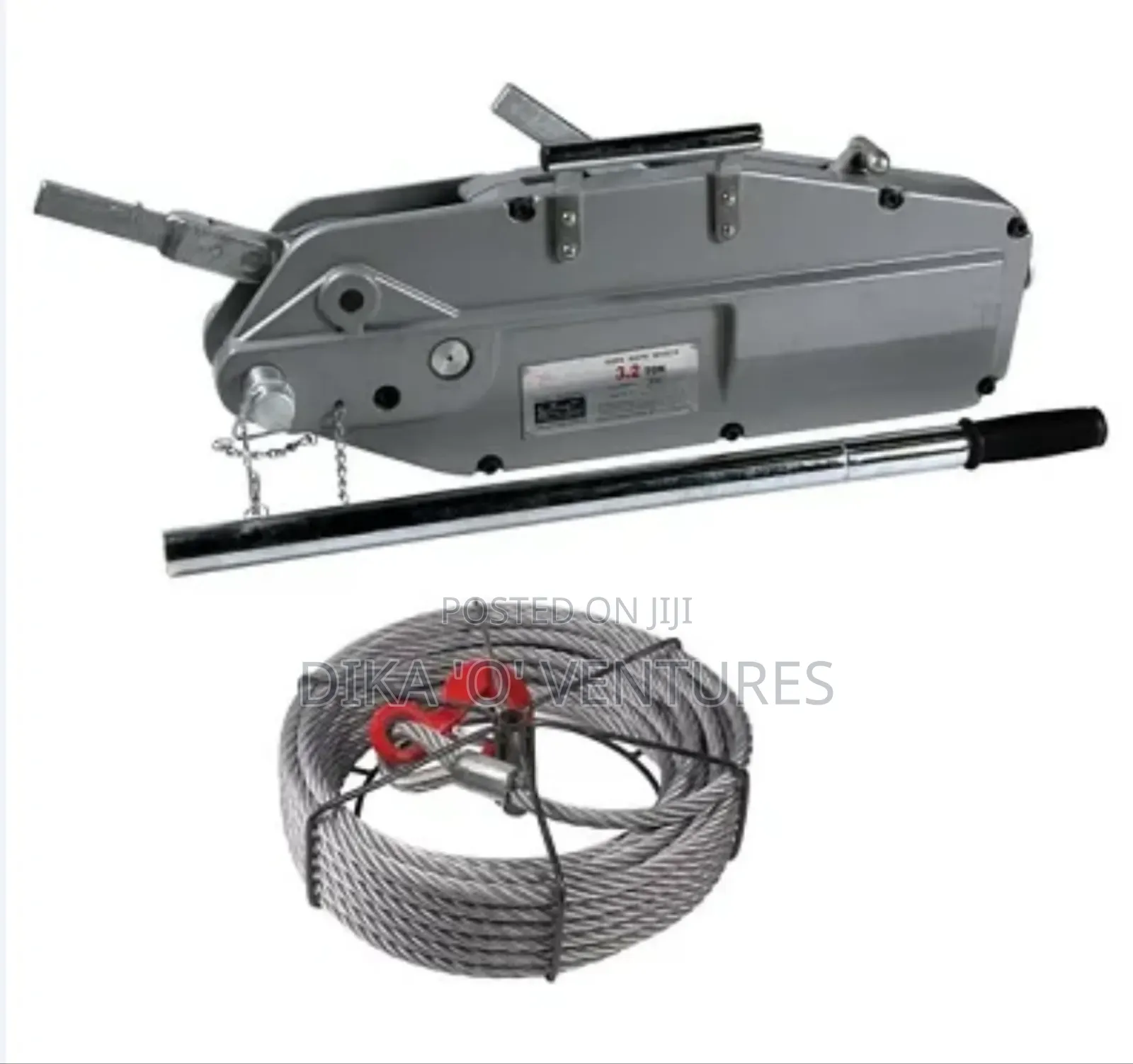 1.6ton Wire Rope Manual Operated Pulling Winch W/20m Cable