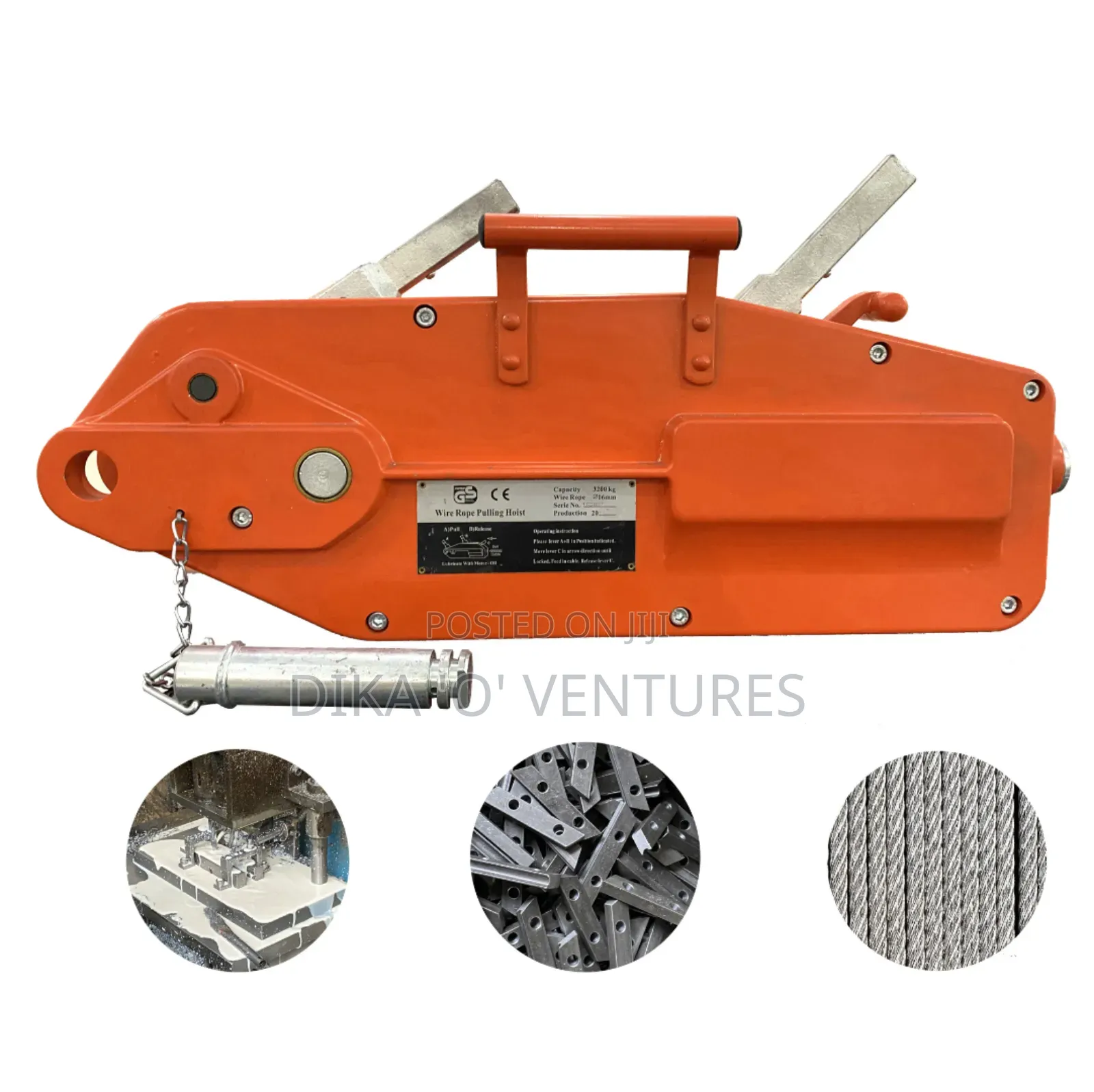 1.6ton Wire Rope Manual Operated Pulling Winch W/20m Cable