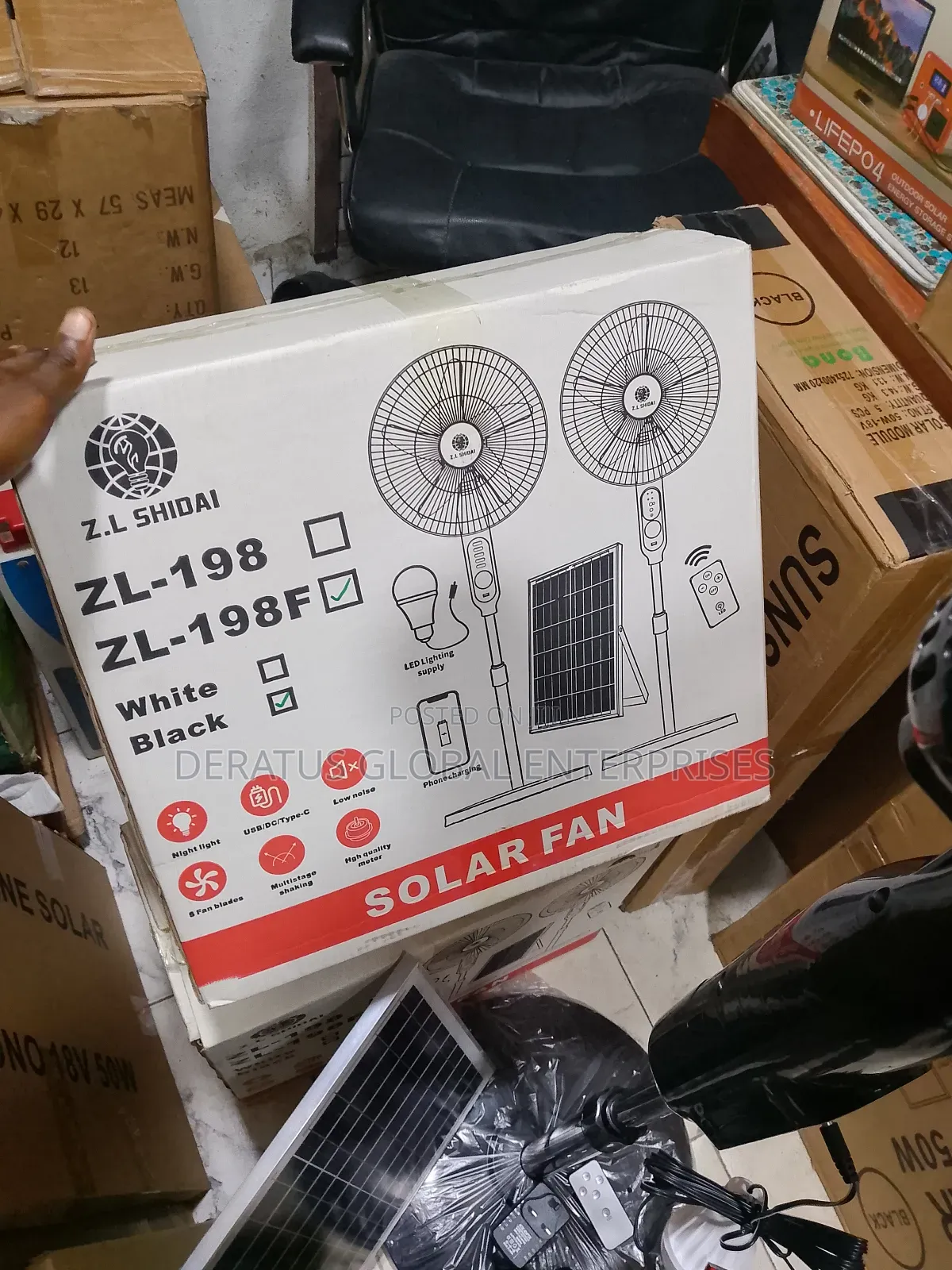 Zl Shidai Solar Rechargeable Fan 1 Bulb and Solar Panel