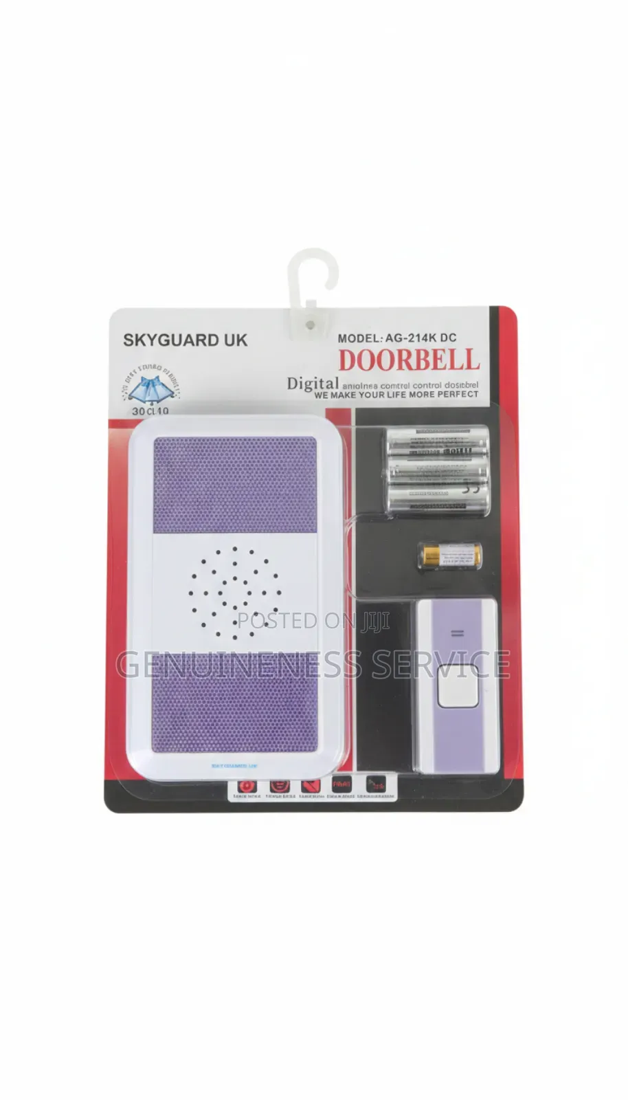 Skyguard Uk Digital Wireless Remote Control Doorbell