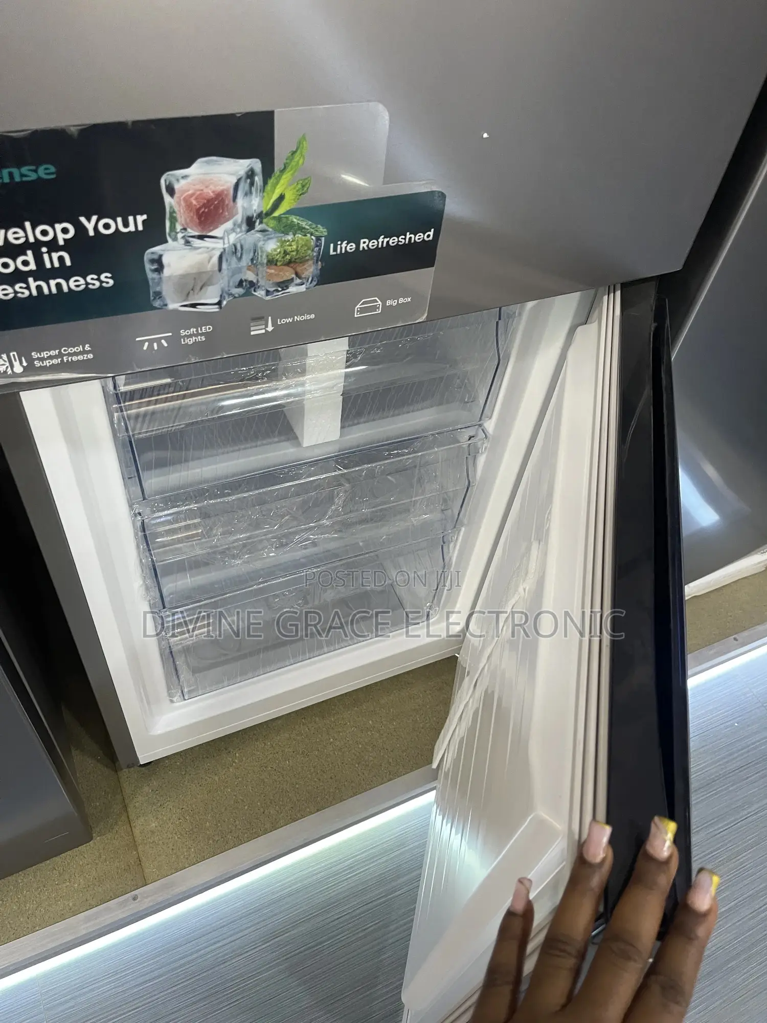 Brand New 265l Double Door Hisense Silver Colour Refrigerator