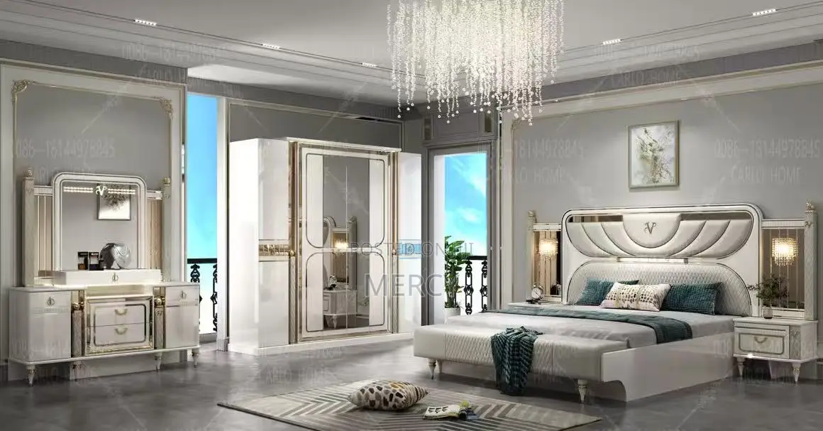 Luxury Imported Bed and Dressing Mirror Set
