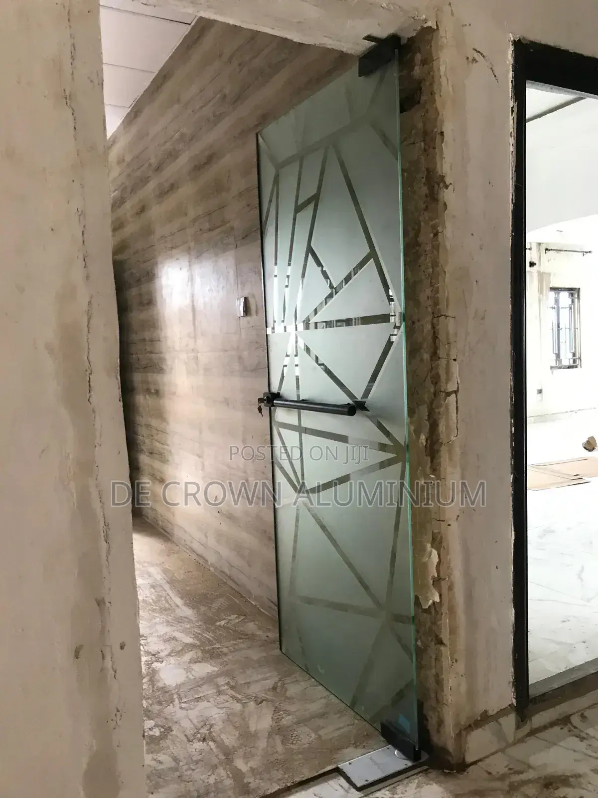 Glass Entrance Swing Door With Design