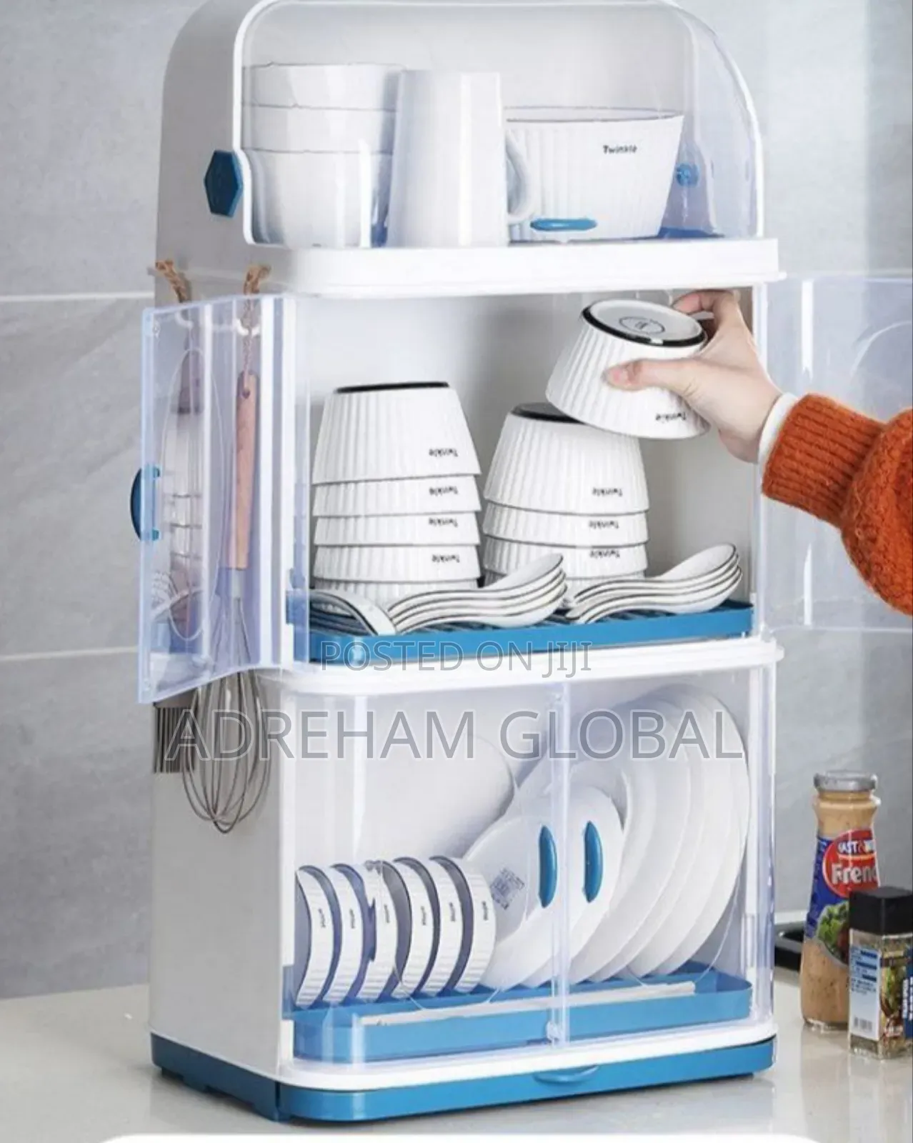 3tier Dish Rack With Cover