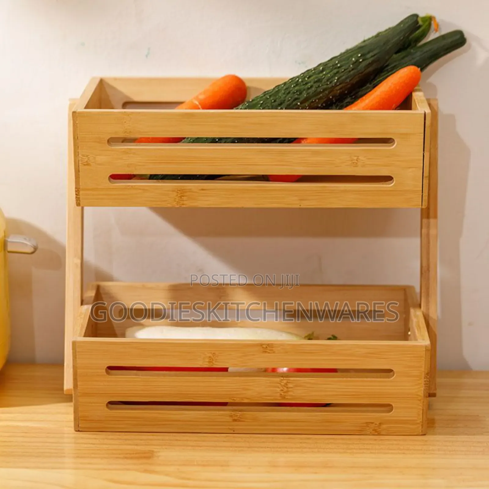 Multifunctional Wooden Fruit Rack Two Layers