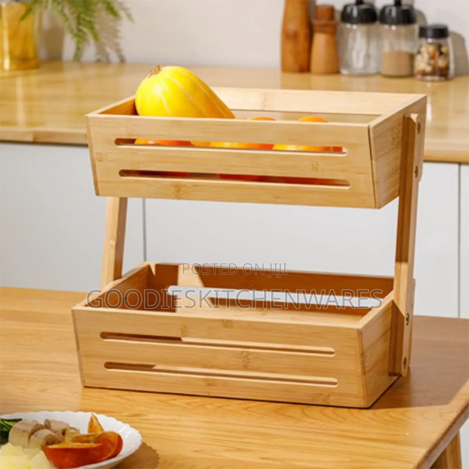 Multifunctional Wooden Fruit Rack Two Layers
