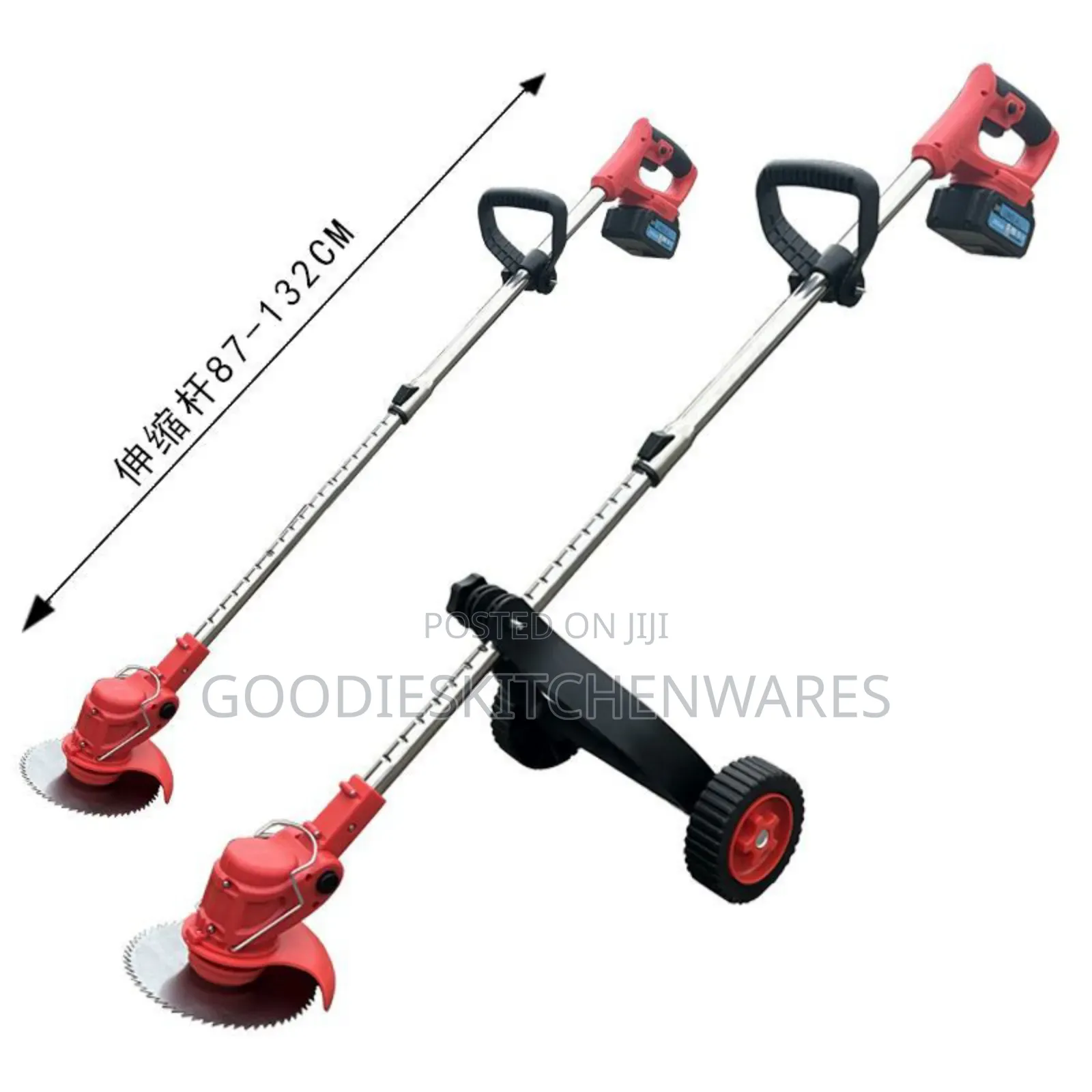 Rechargeable Grass Cutter and Mower With Tyre and Double Battery