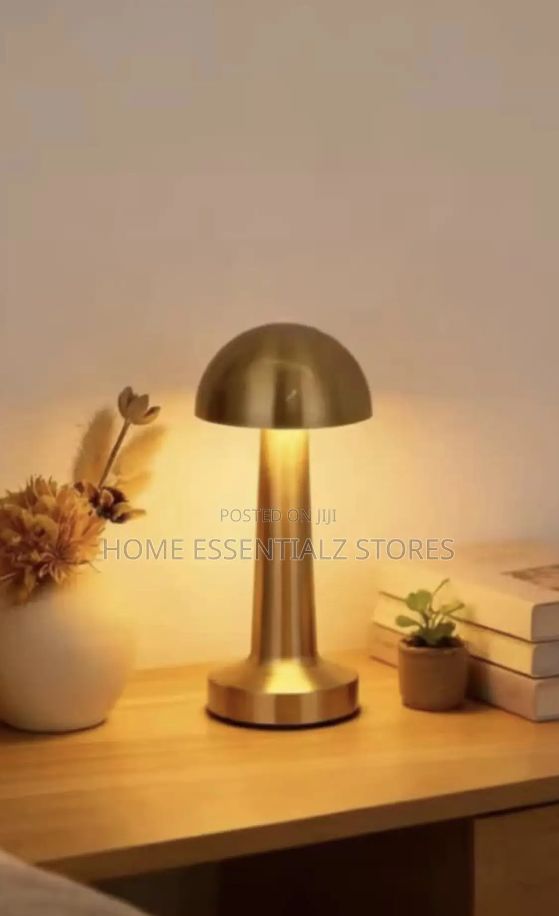 Rechargeable Round Base Touch Table Lamp - Mushroom Table Lamp