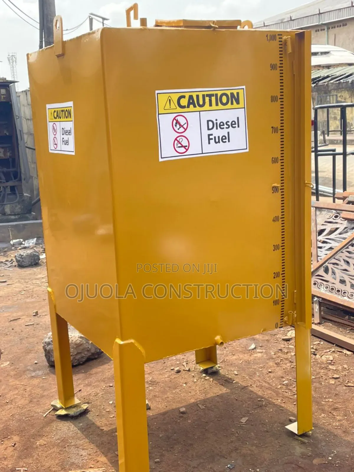 1000l Diesel Tank With Caution Sticker