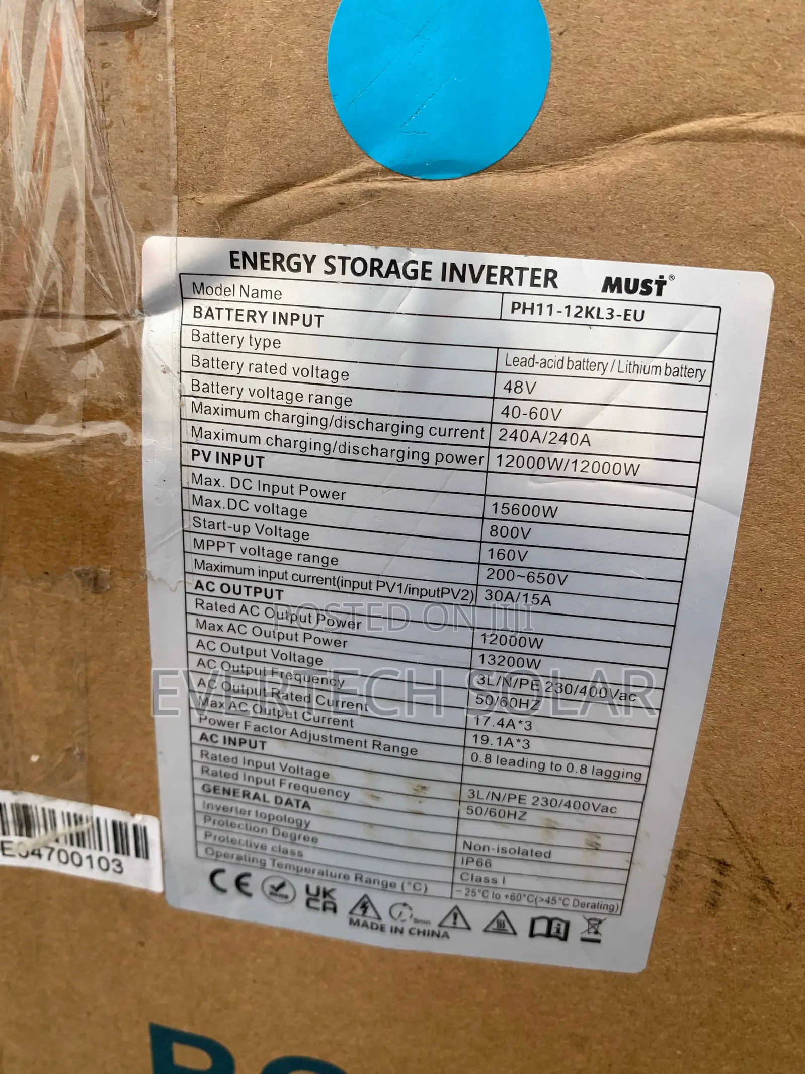 12kva Must 48v 3phase Transformer Based Hybrid Inverter