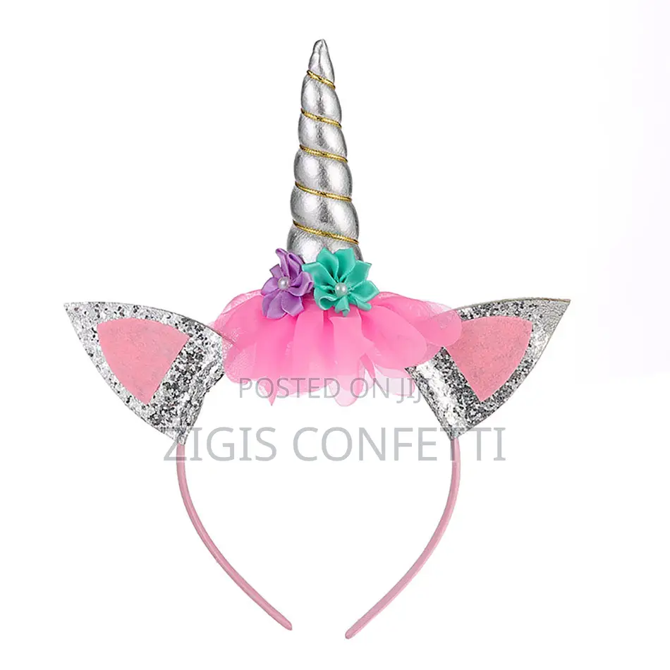 Unicorn Silver Horn Head Band