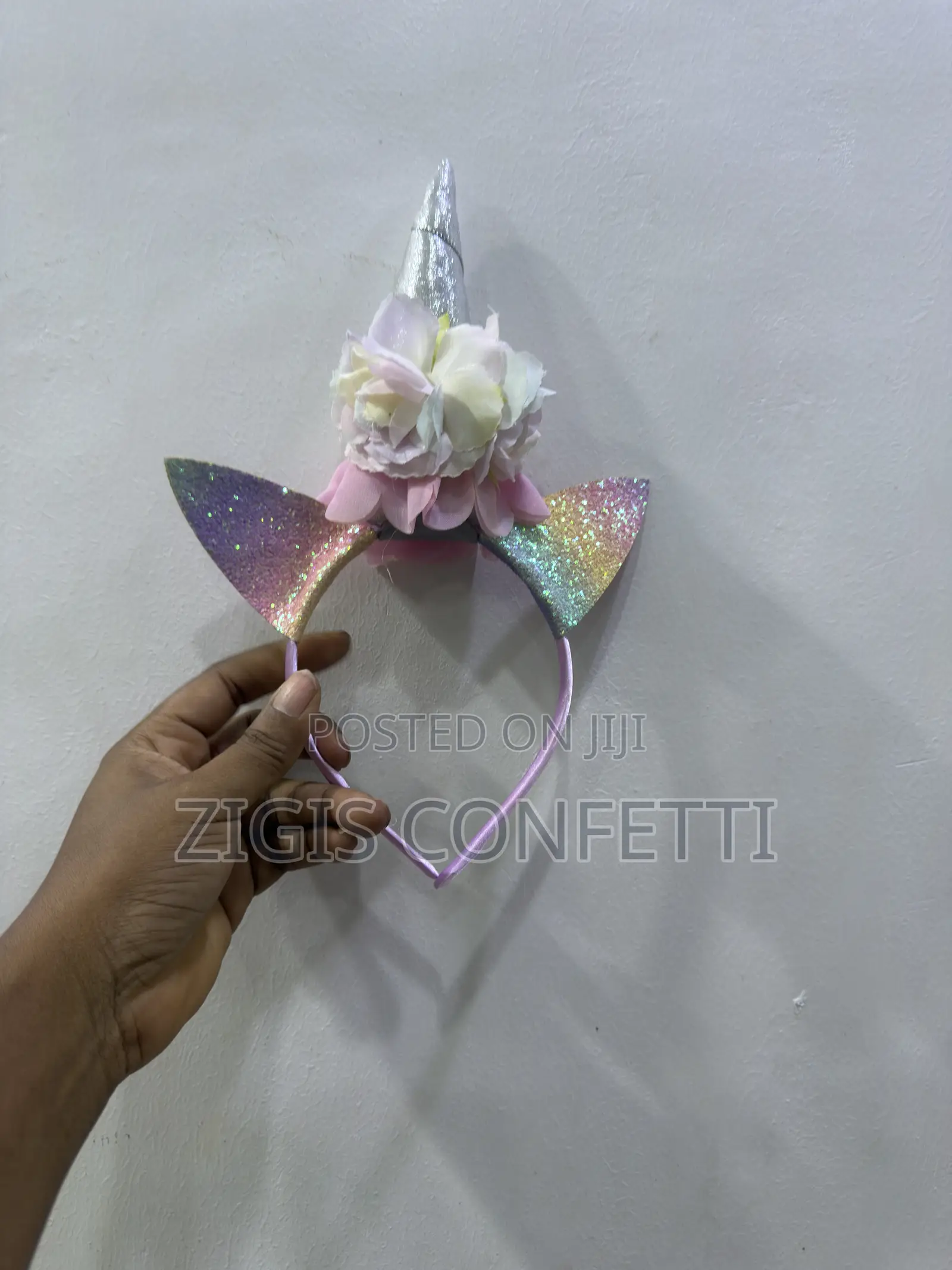 Unicorn Silver Horn Head Band