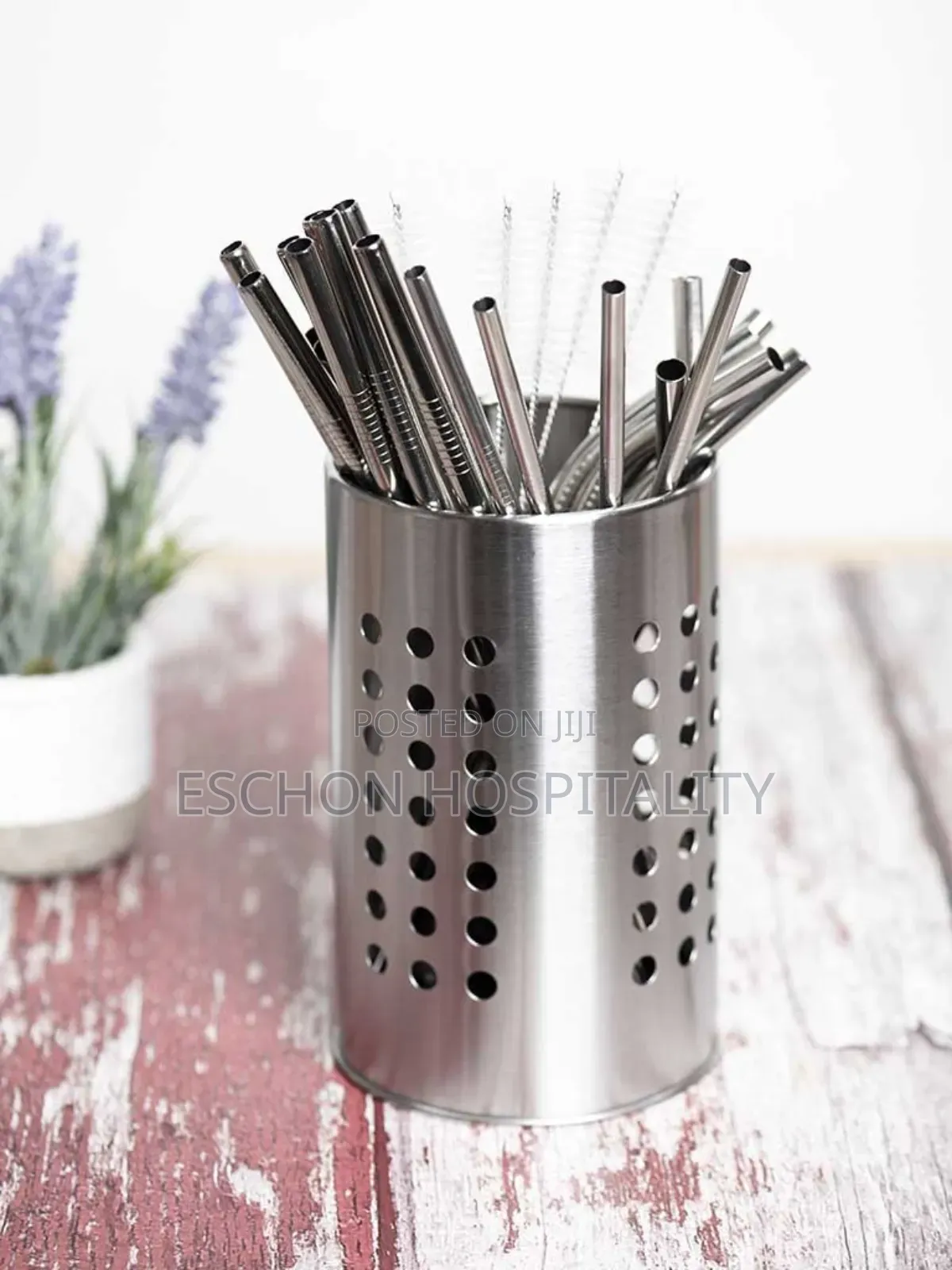 Stainless Straw and Cutlery Holder