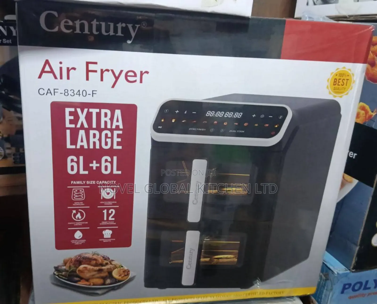 6.0l + 6.0l Capacity Double Tray Digital Century Airfryer