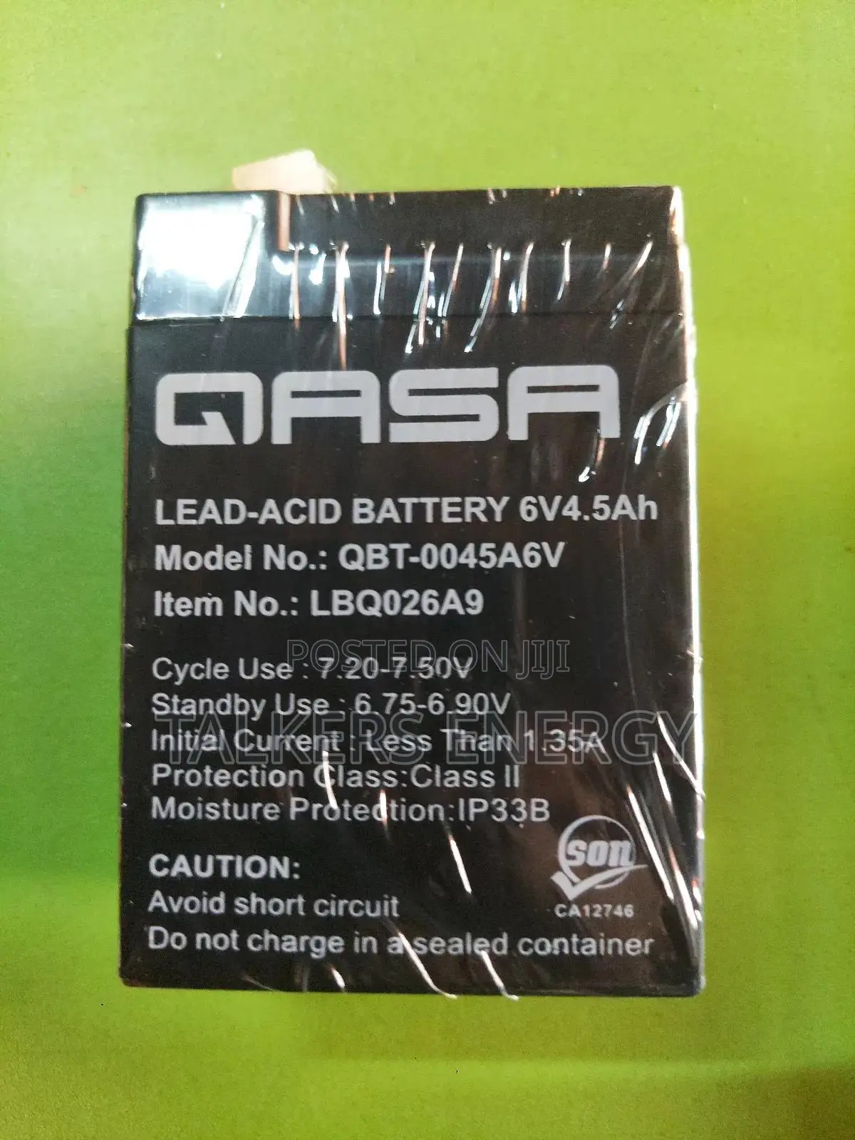 Qasa Vrla Rechargeable Gel 6v 5ah