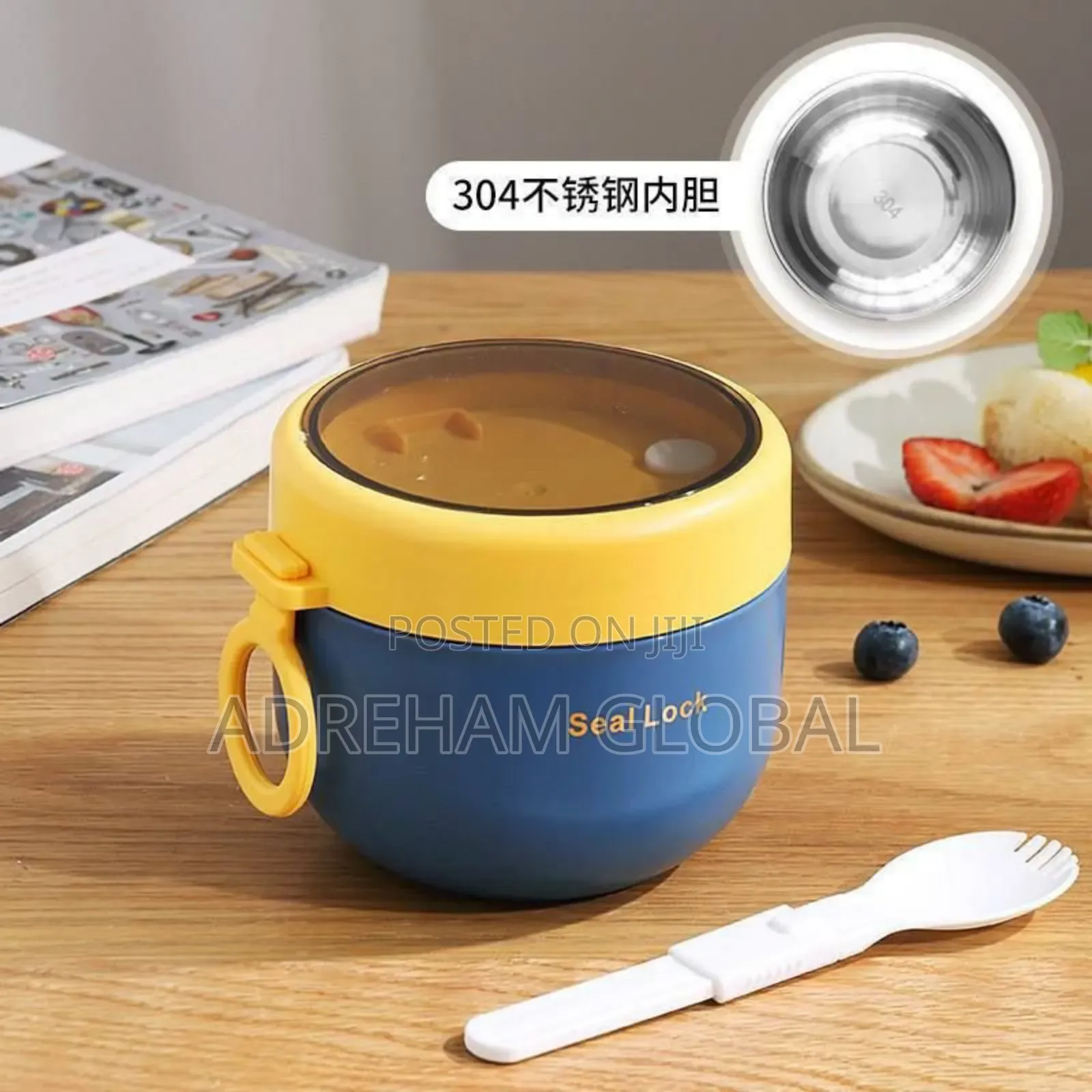 600ml/800ml Seal Lock Quality Stainless Inner Lunch Flask