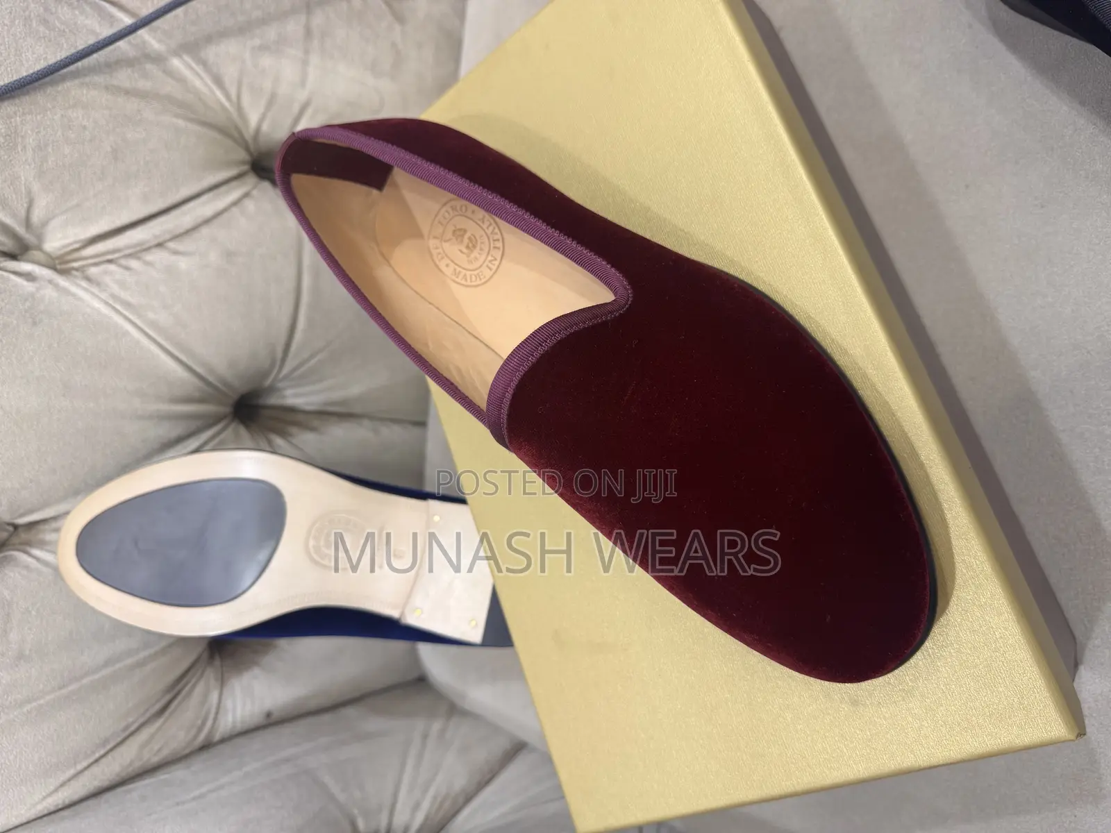 Italian Velvet Handmade Luxury Shoes For Men 40-46