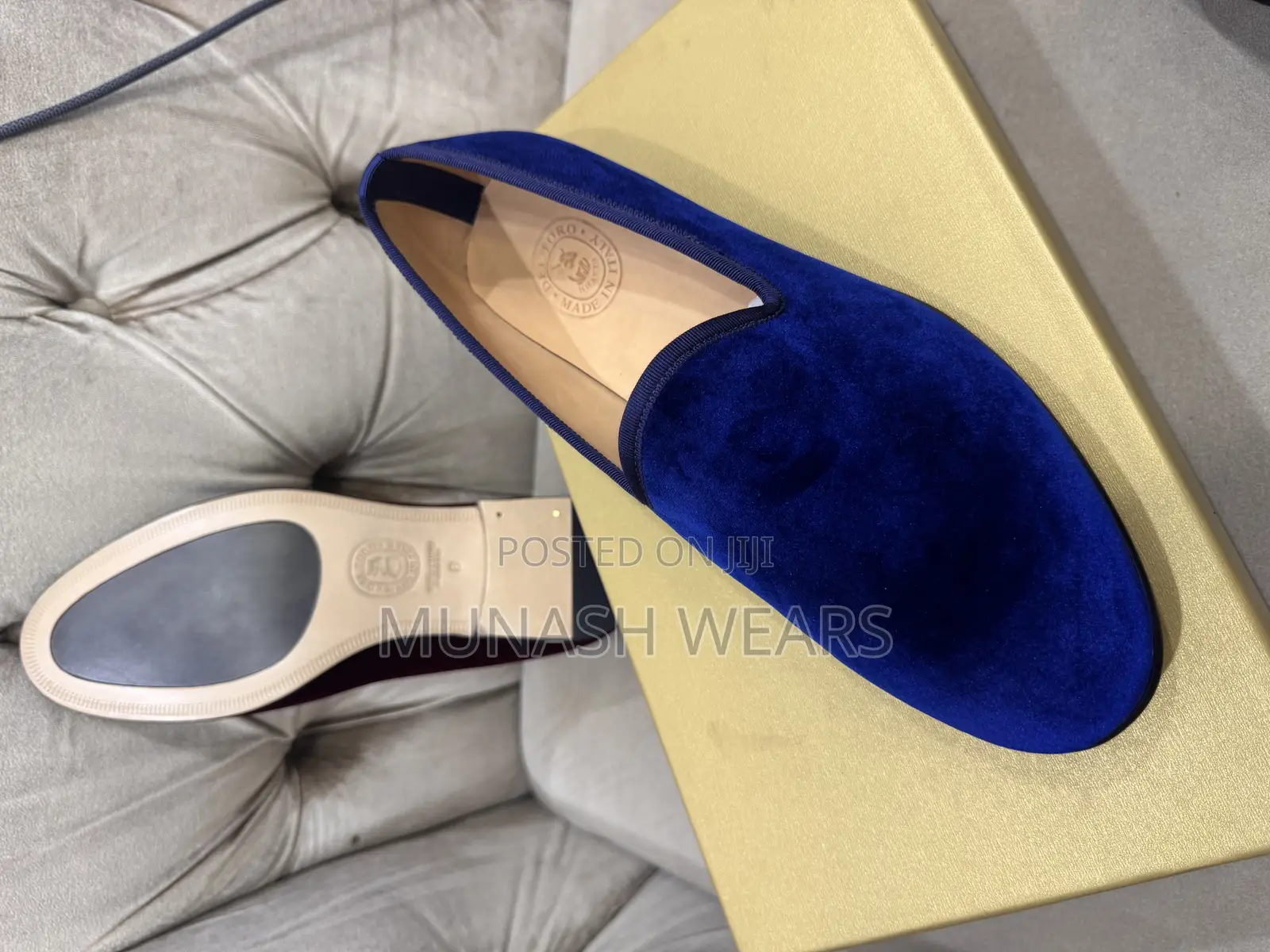 Italian Velvet Handmade Luxury Shoes For Men 40-46