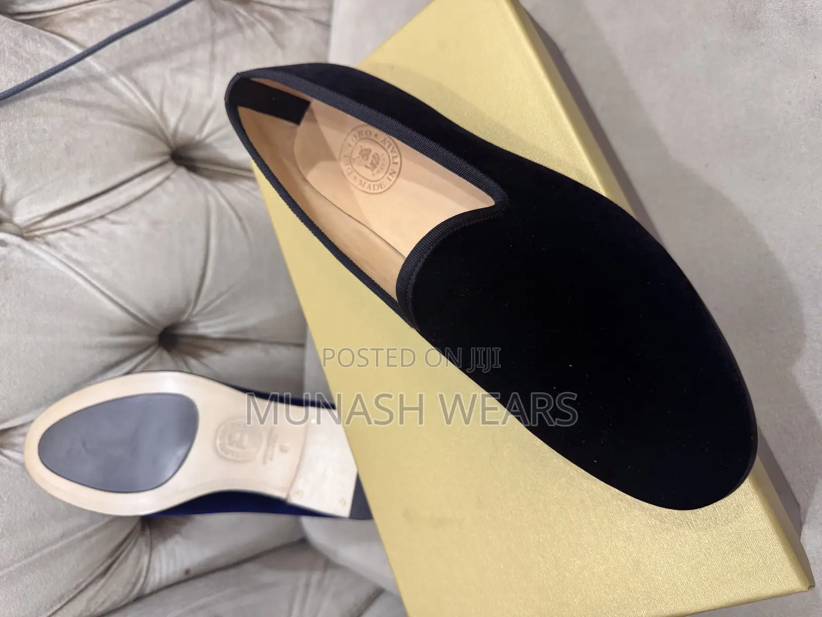 Italian Velvet Handmade Luxury Shoes For Men 40-46