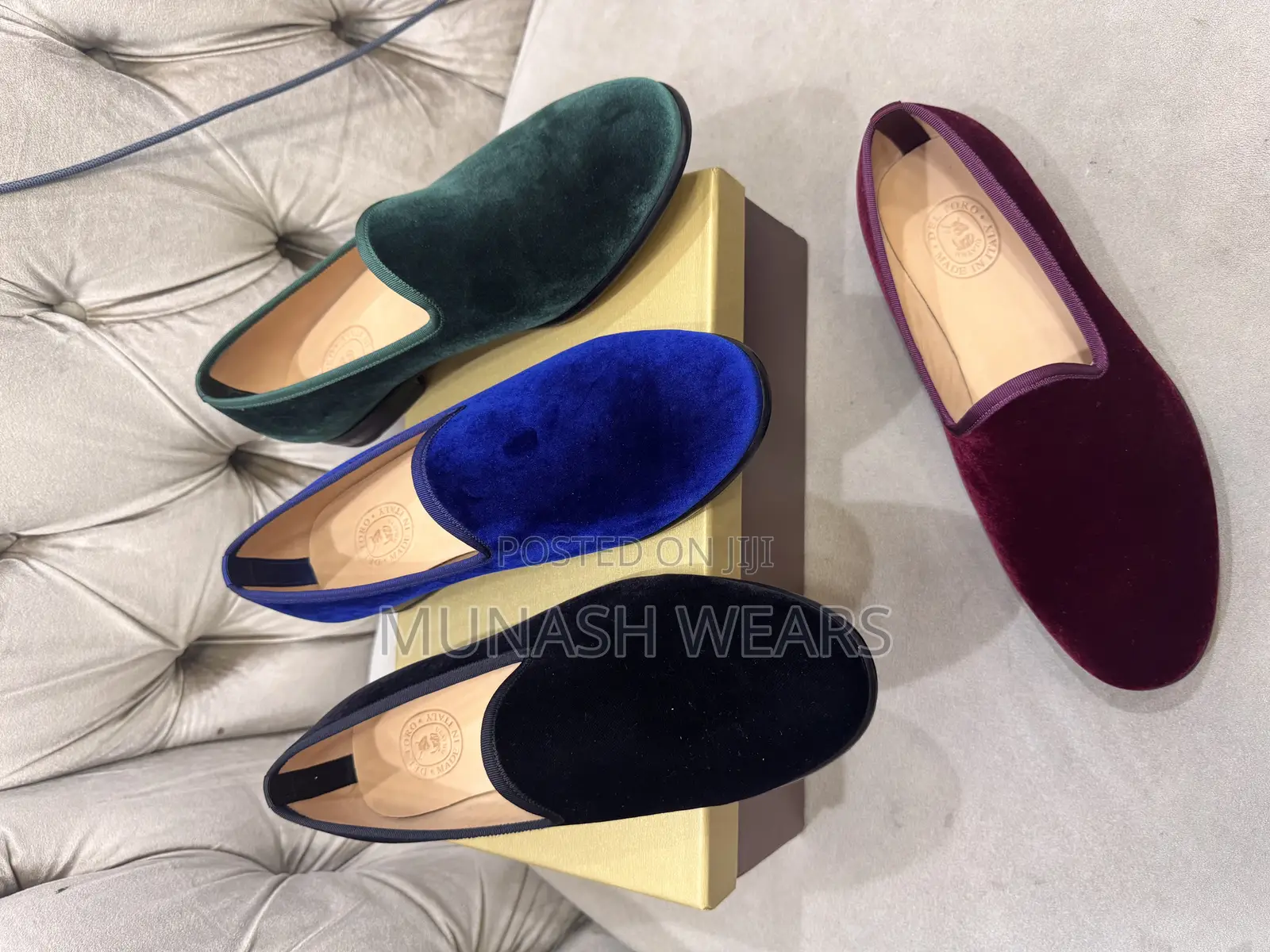 Italian Velvet Handmade Luxury Shoes For Men 40-46