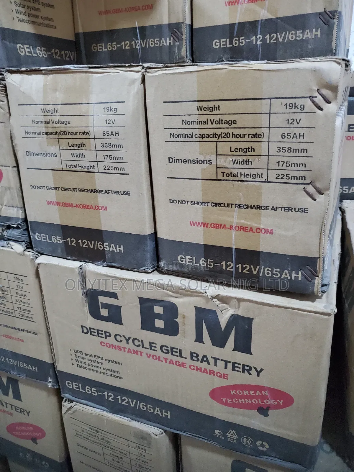 GBM Deep Cycle Gel Battery 65ah 12v With Warranty
