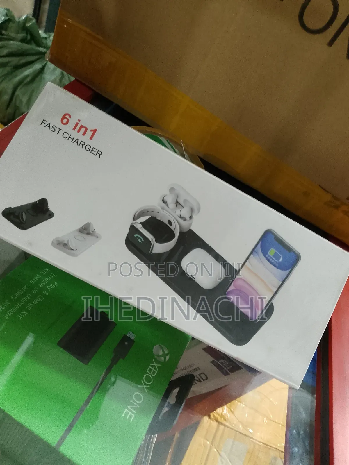 6 in 1 Rotable Charger Dock iPhone/ Micro/USB Type - C Phone
