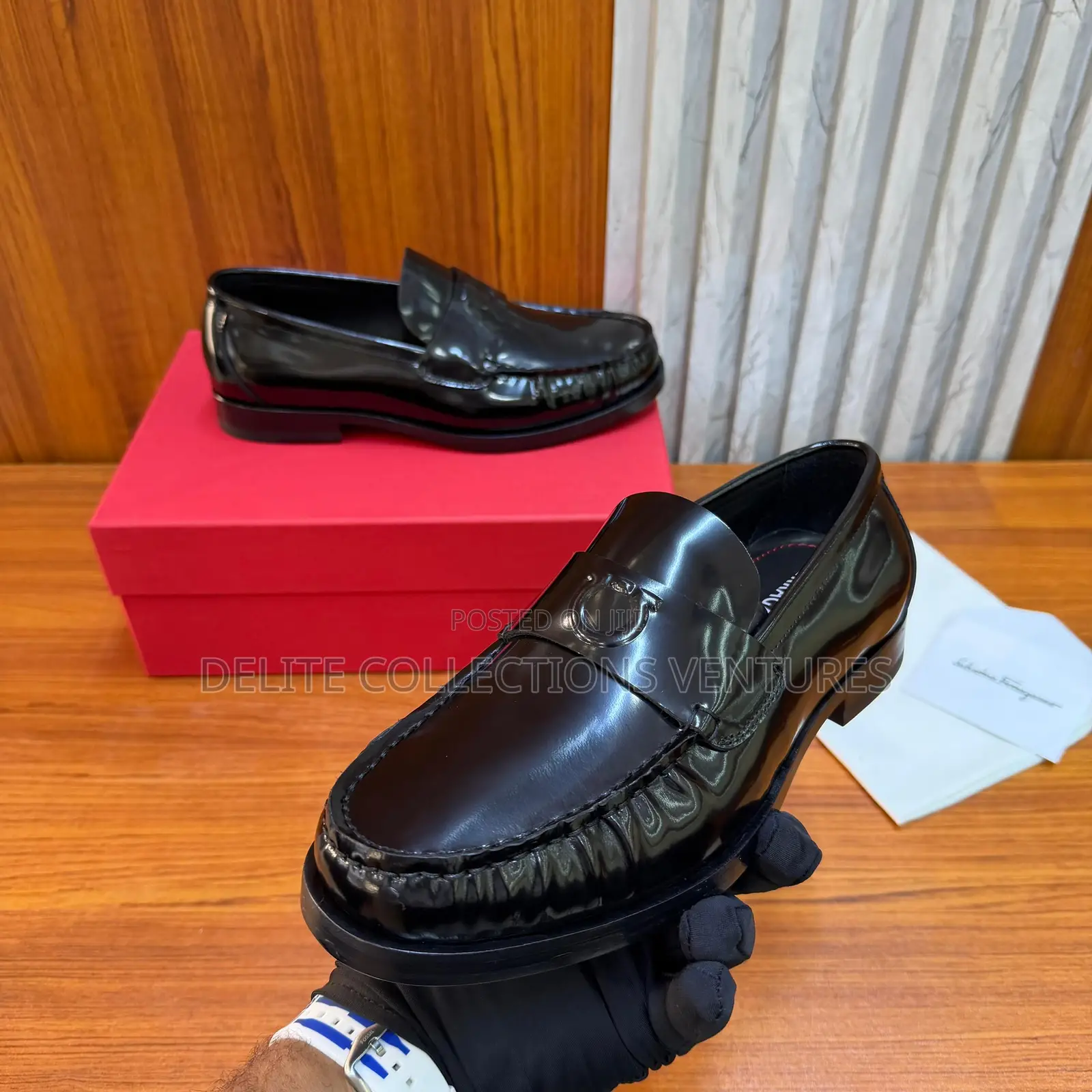 Luxury Update  Salvatore Ferragamo Embossed-Gancio Loafers.